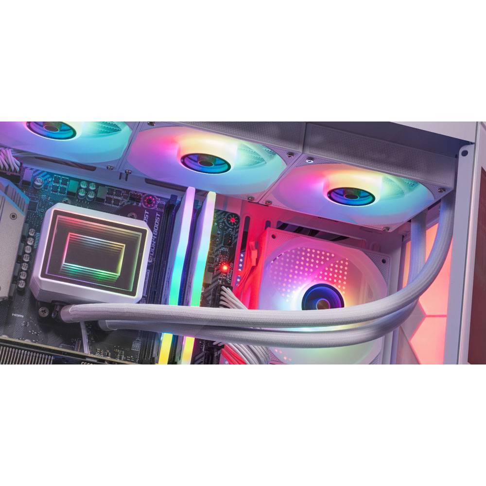 Kit Water Cooling Mars Gaming ML-TWO240 ARGB Infinity 450W TDP Base de Cobre Branco - Imagem 4