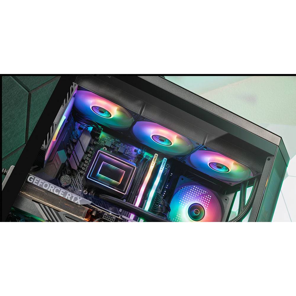 Kit de Refrigeração Líquida MARS GAMING ML-TWO360 ARGB Infinity 360mm 600W TDP Núcleo de Cobre Preto - Imagem 4