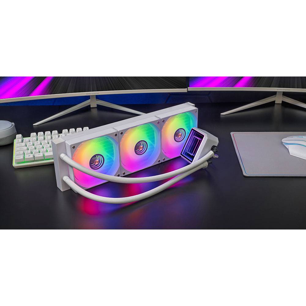 Watercooling CPU Mars Gaming ML-TWO360 ARGB Mirror Infinity 360mm 600W TDP Copper-Core Branco - Imagem 4