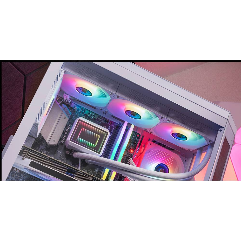 Watercooling CPU Mars Gaming ML-TWO360 ARGB Mirror Infinity 360mm 600W TDP Copper-Core Branco - Imagem 5