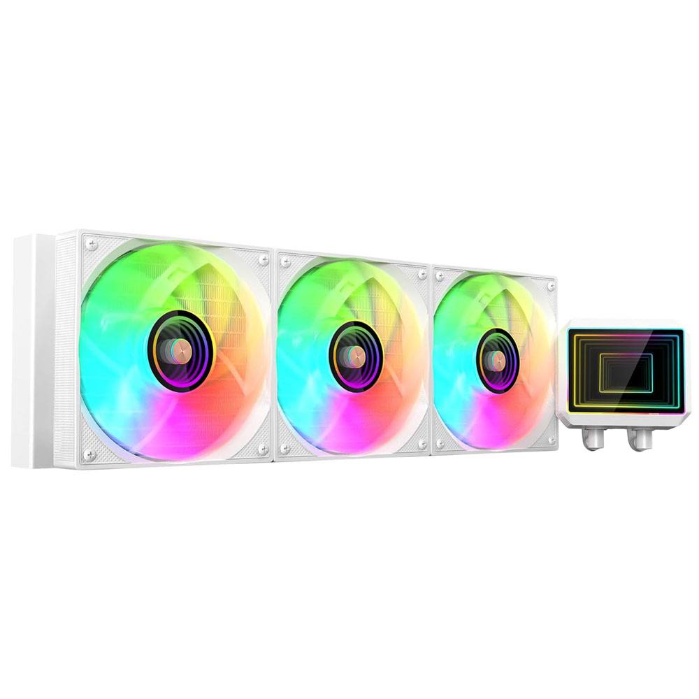 Watercooling CPU Mars Gaming ML-TWO360 ARGB Mirror Infinity 360mm 600W TDP Copper-Core Branco - Imagem 1