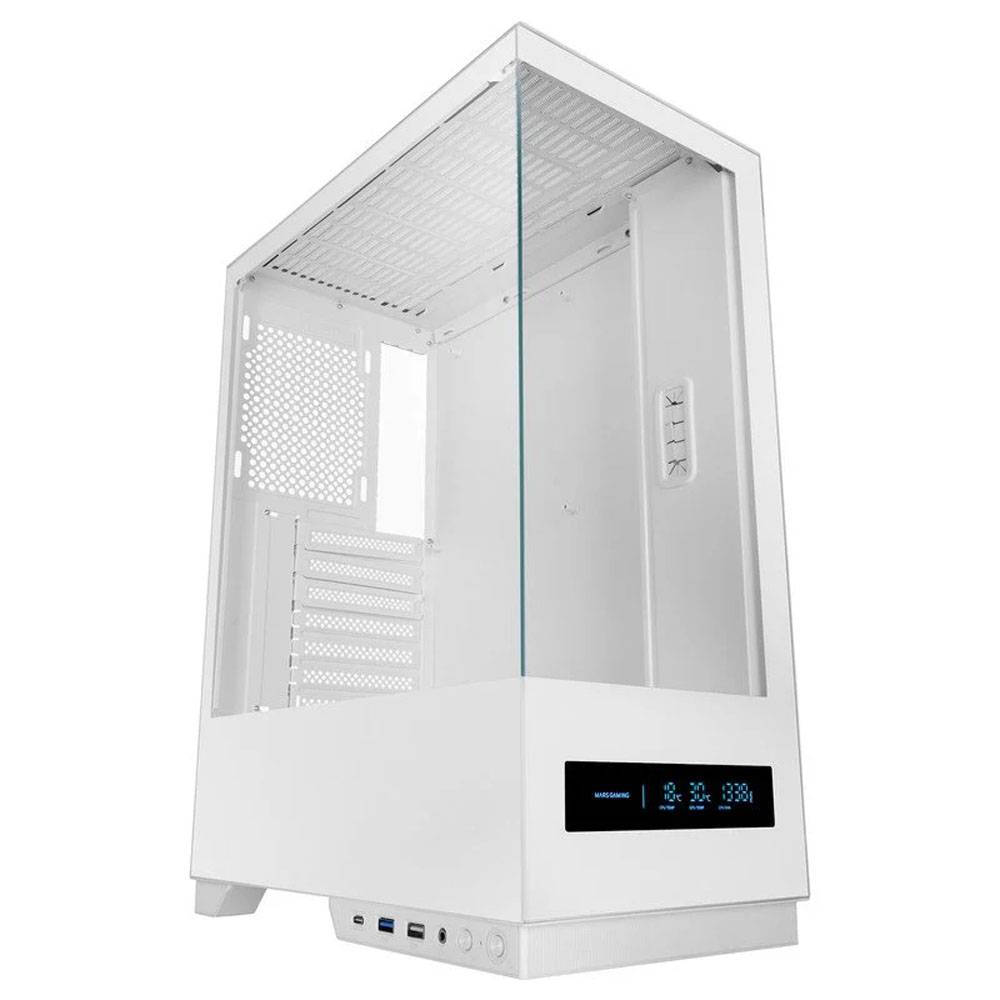Caixa PC ATX Mars Gaming MC-PULSAR com Ecrã LCD Painel de Vidro Temperado e Passagem de Cabos Branco - Imagem 6