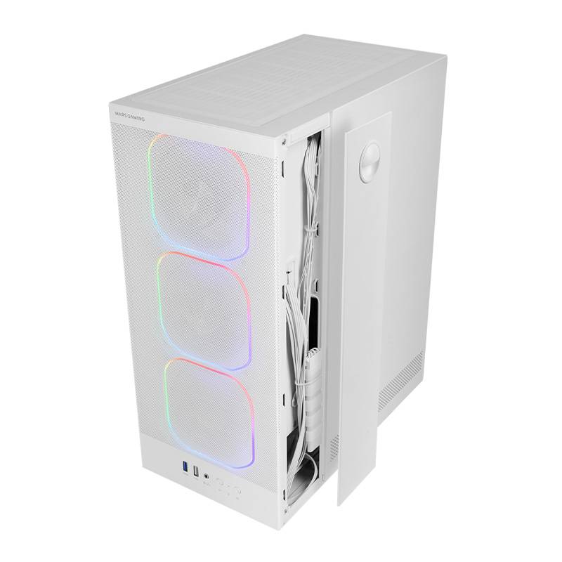 Caixa ATX Mars Gaming MC-NEBULA 4 Ventoinhas ARGB com Hub de Controlo Vidro Temperado e Mesh Branco - Imagem 2