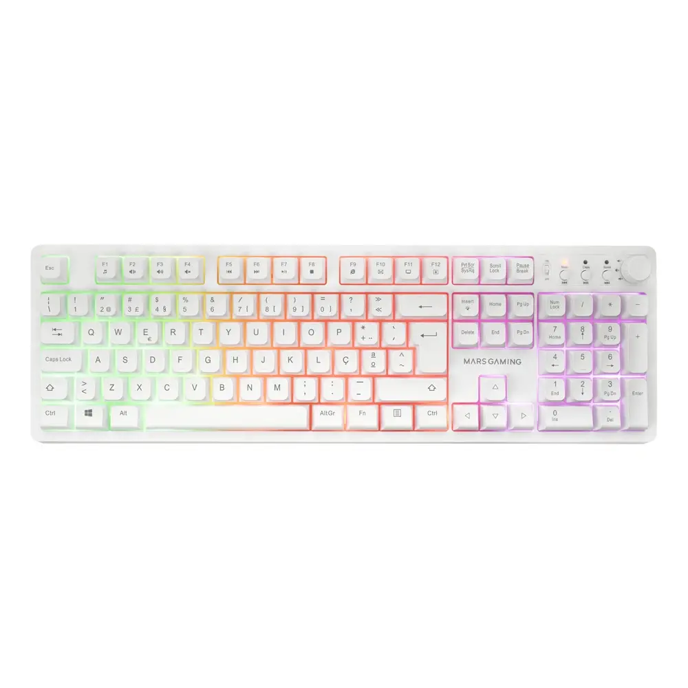 Combo Gaming 3-em-1 Mars Gaming MCPWX RGB Teclado + Rato + Tapete Branco - Imagem 3
