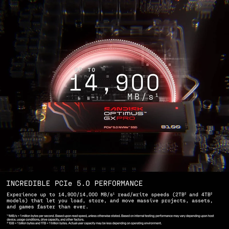SSD SanDisk Optimus GX PRO 8100 1TB PCIe 5.0 NVMe - Imagem 3