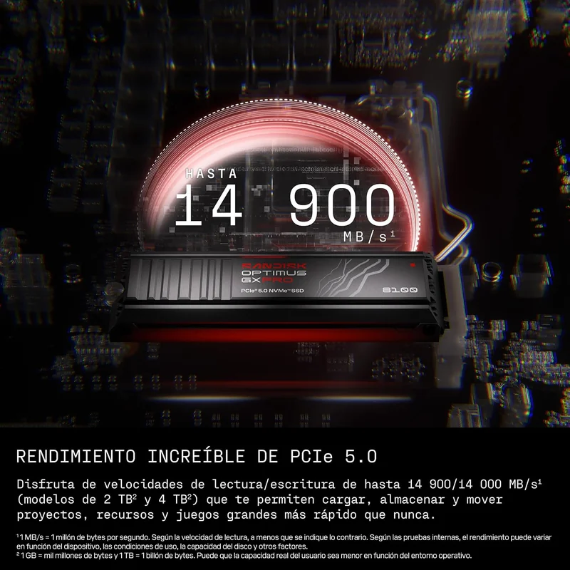 SSD SanDisk Optimus GX PRO 8100 1TB PCIe 5.0 NVMe com Dissipador de Calor - Imagem 3