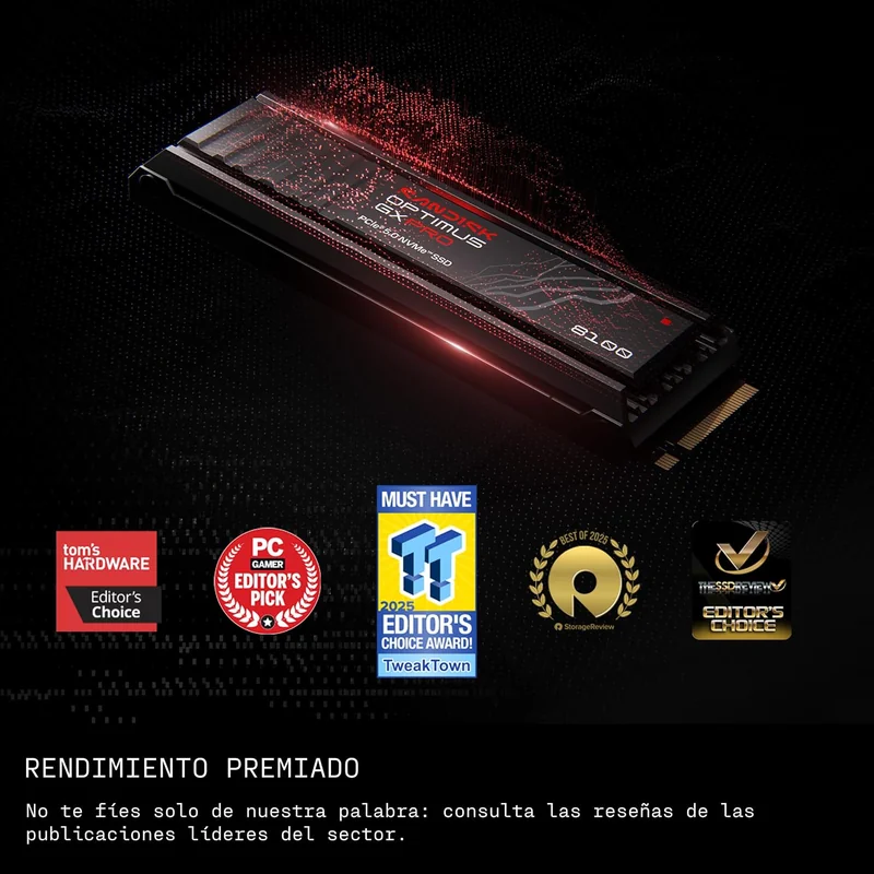 SSD SanDisk Optimus GX PRO 8100 1TB PCIe 5.0 NVMe com Dissipador de Calor - Imagem 2