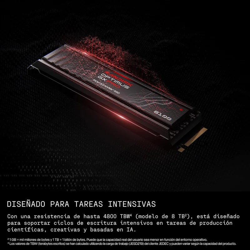 SSD SanDisk Optimus GX PRO 8100 1TB PCIe 5.0 NVMe com Dissipador de Calor - Imagem 4