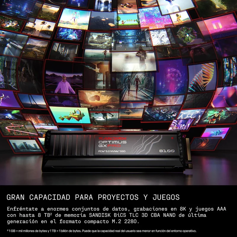 SSD SanDisk Optimus GX PRO 8100 1TB PCIe 5.0 NVMe com Dissipador de Calor - Imagem 8