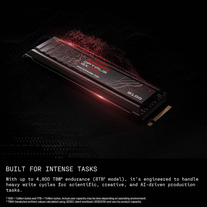 SSD SANDISK Optimus GX PRO 8100 2TB PCIe 5.0 NVMe com Dissipador - Imagem 4