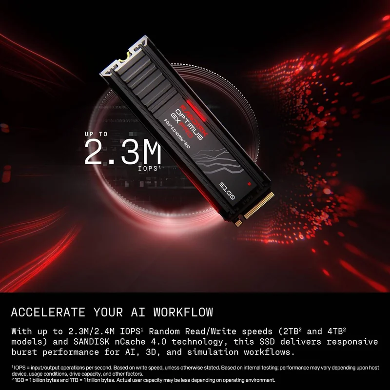 SSD SANDISK Optimus GX PRO 8100 2TB PCIe 5.0 NVMe com Dissipador - Imagem 6