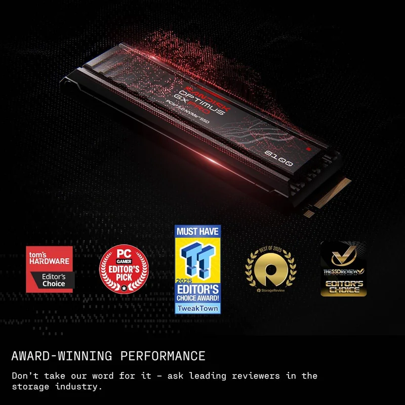 SSD SANDISK Optimus GX PRO 8100 2TB PCIe 5.0 NVMe com Dissipador - Imagem 2