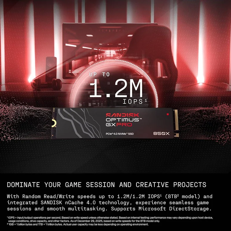 Disco SSD SANDISK Optimus GX PRO 850X 2TB NVMe - Imagem 2