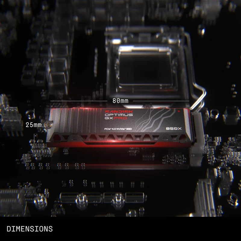 Disco SSD SanDisk Optimus GX PRO 850X 1TB NVMe com Dissipador - Imagem 8