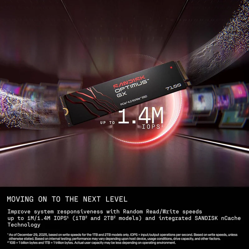 SSD SanDisk Optimus GX 7100 2TB M.2 2280 NVMe PCIe 4.0 x4 até 7250MB/s - Imagem 5