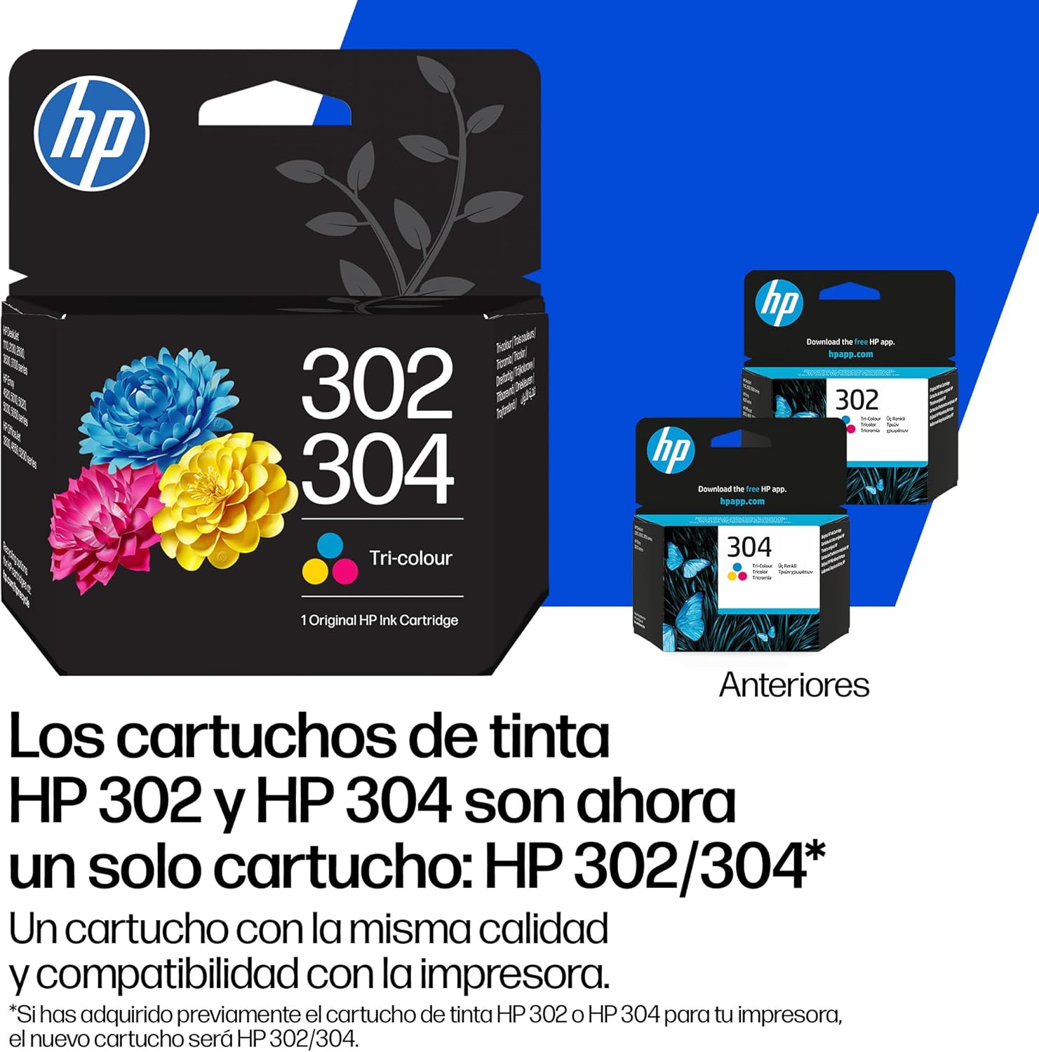 Tinteiro HP 302/304 Original Tricolor (Ciano, Magenta, Amarelo) 2ml - Até 100 Páginas - Imagem 2