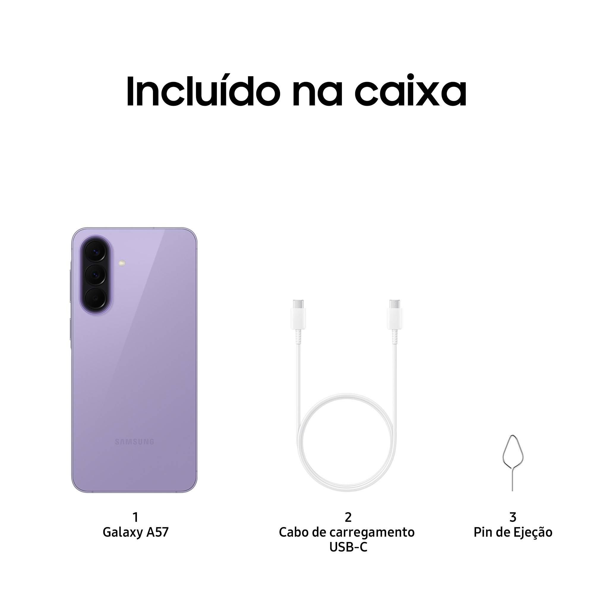 SAMSUNG Galaxy A57 5G 8GB 128GB 6.7inch FHD+ 5000mAh 45W IP68 OS6x SMR6Y Lilac - Imagem 7