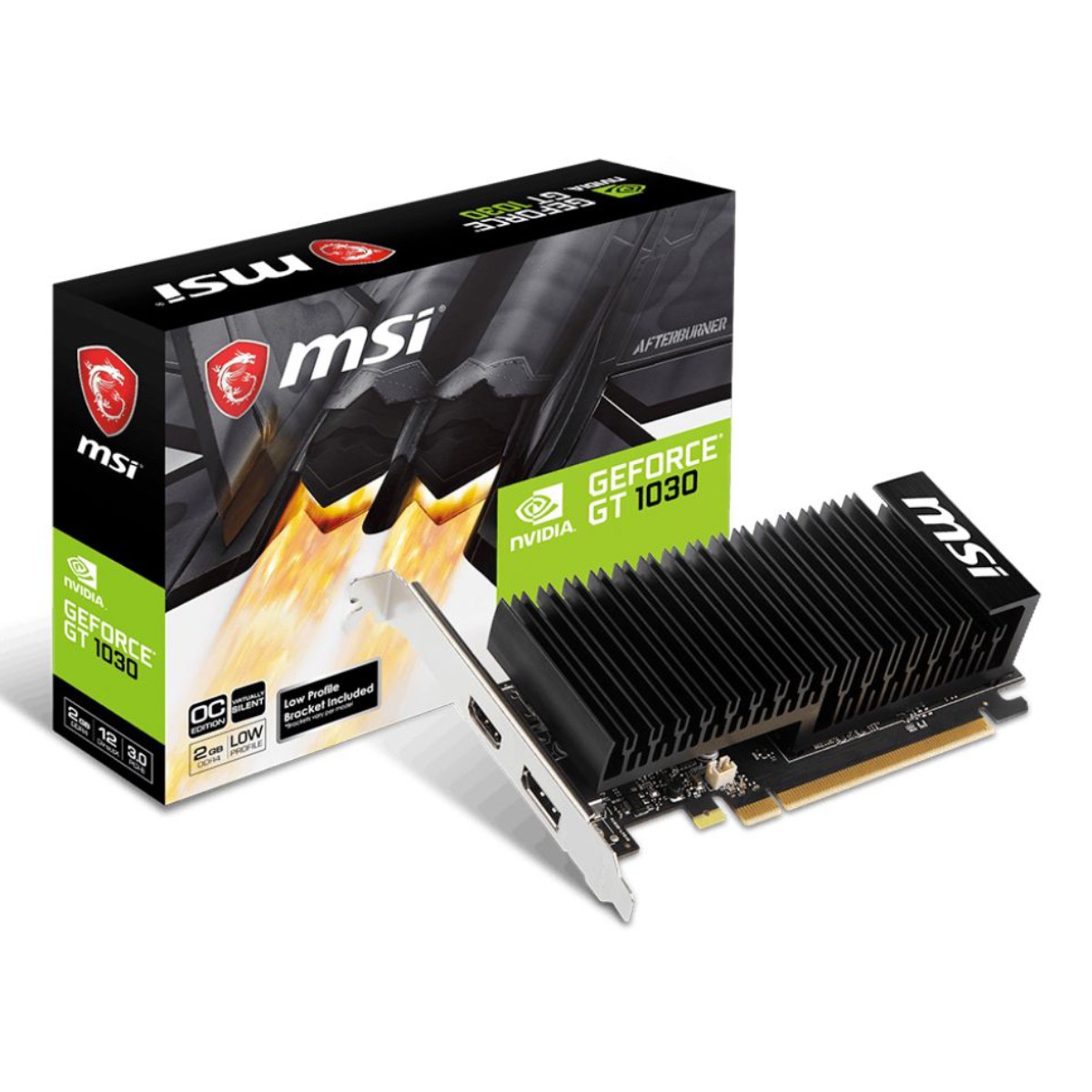 Placa Gráfica MSI NVIDIA GeForce GT 1030 4GHD4 LP OC 4GB DDR4 Low Profile HDMI DisplayPort Sem Ventilador