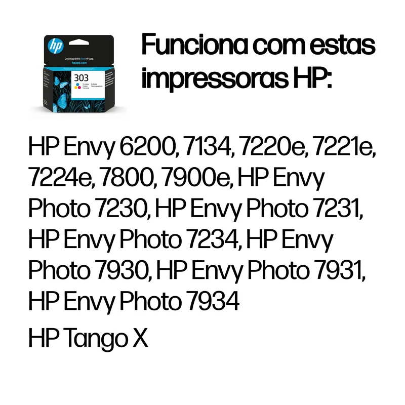 Tinteiro HP 303 Tricolor Original 4ml para ENVY Photo 7134 e Pavilion 7230p 7930 7931 7934 - Imagem 2