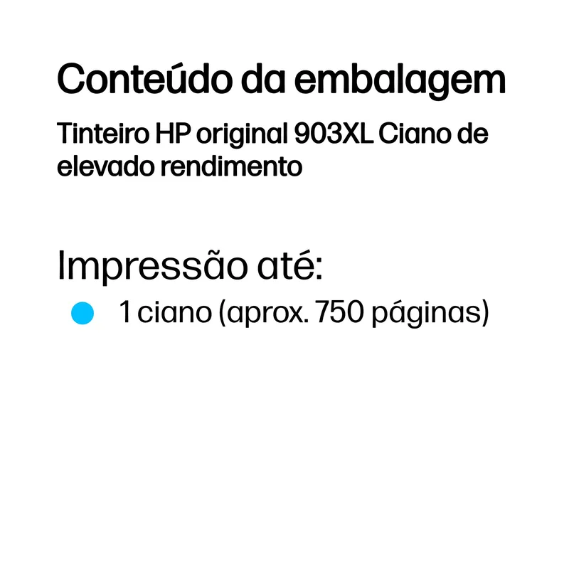 Tinteiro HP 903XL Original de Elevado Rendimento Ciano (Cyan) - Imagem 3