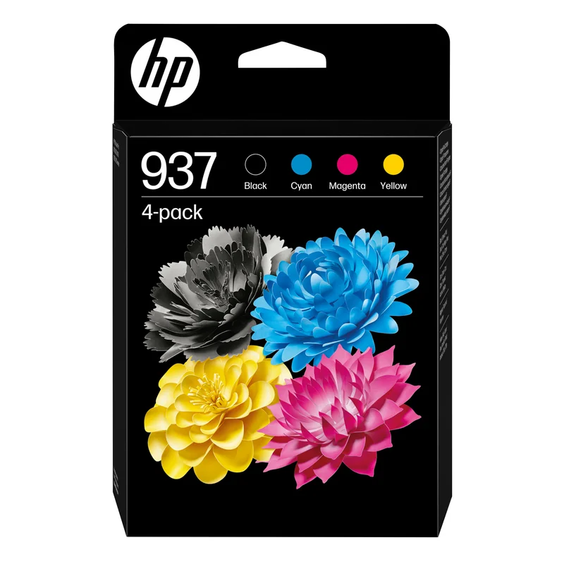 Tinteiros HP 937 CMYK Pack 4 Originais (Preto, Ciano, Magenta, Amarelo)