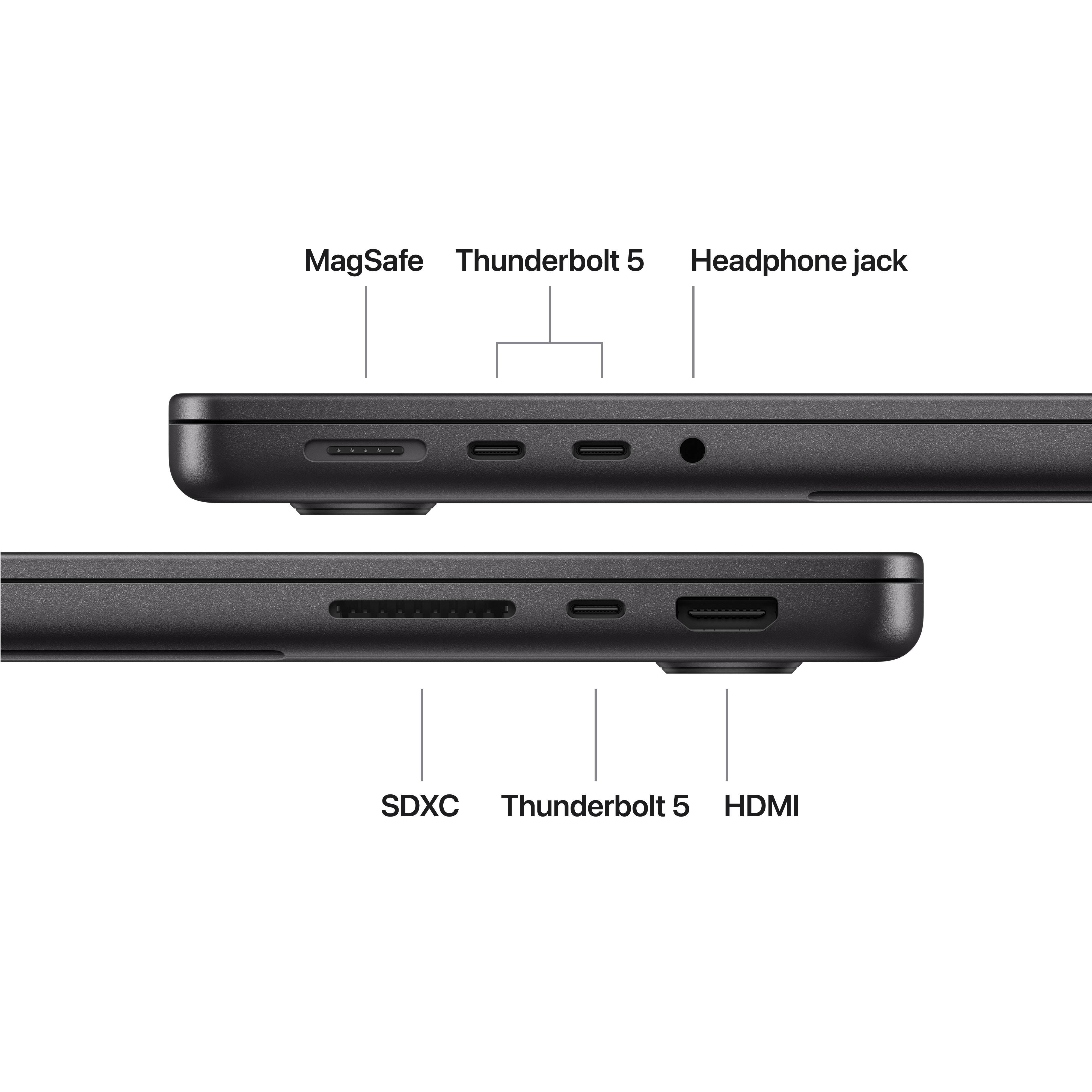 Portátil Apple MacBook Pro 14.2" M5 Pro (CPU 15-Core, GPU 16-Core) 24GB RAM 1TB SSD Wi-Fi 7 Preto Espacial (Teclado PT) - Imagem 6