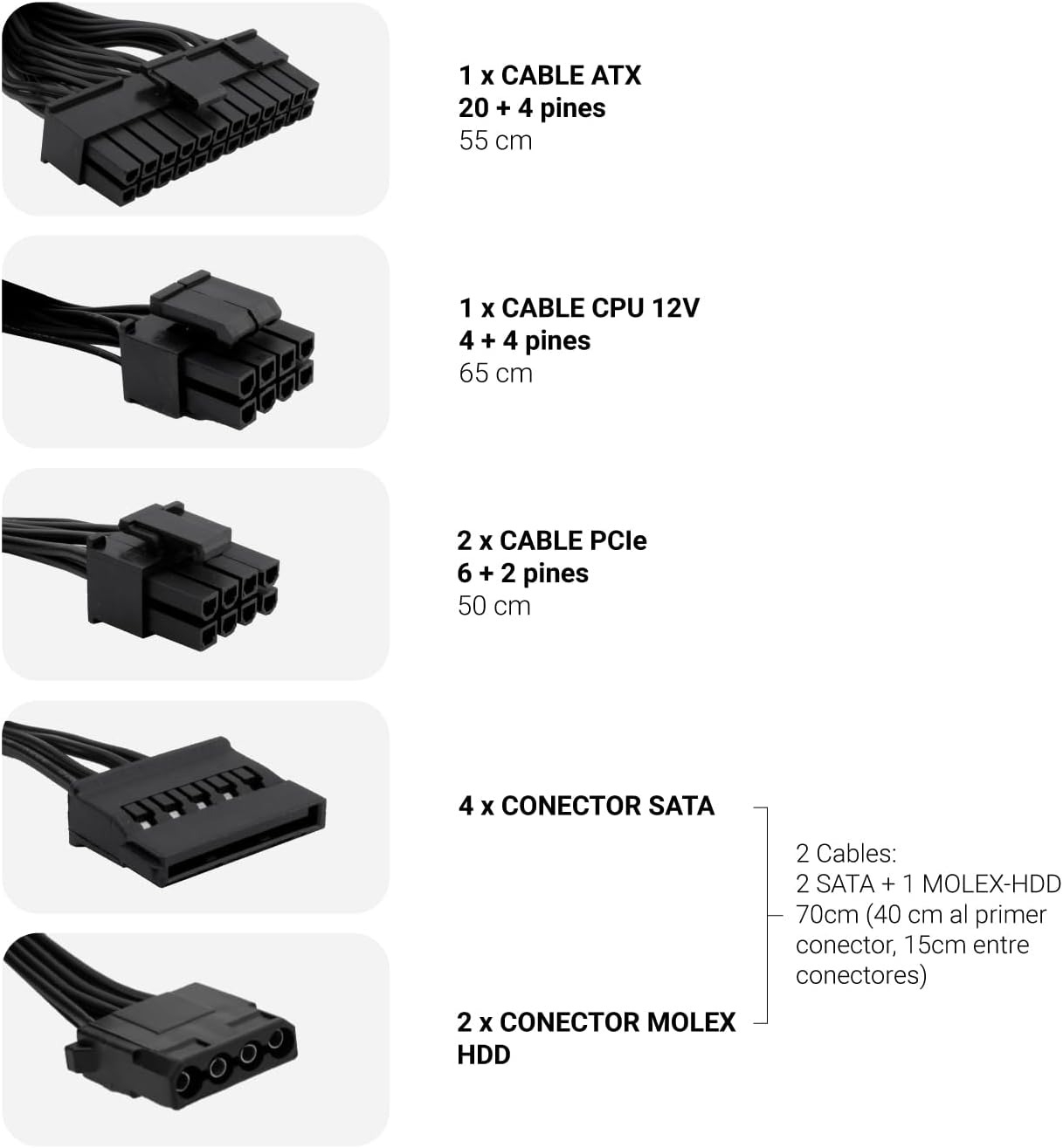 COOLBOX FONTE DE ALIMENTACION ATX POWERLINE III 550W 85 EFI - Imagem 5
