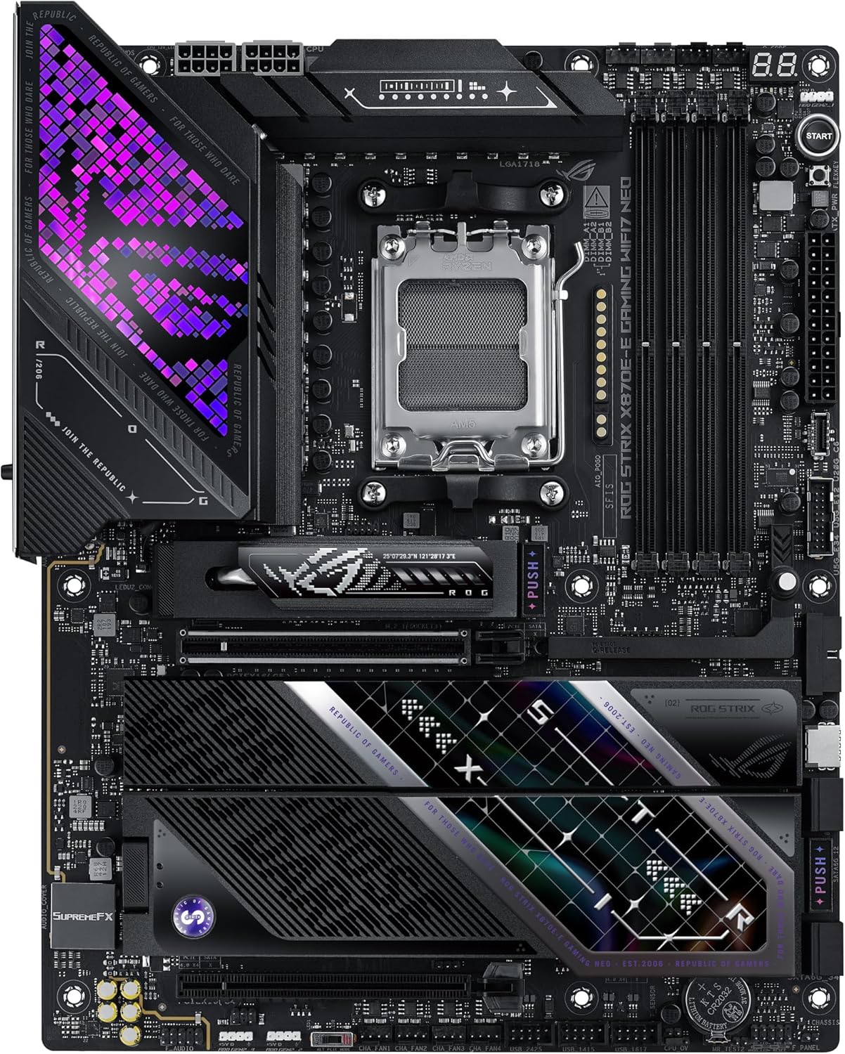 Motherboard ASUS ROG STRIX X870E-E GAMING WIFI7 NEO AMD AM5 ATX DDR5 PCIe 5.0 5x M.2 - Imagem 3