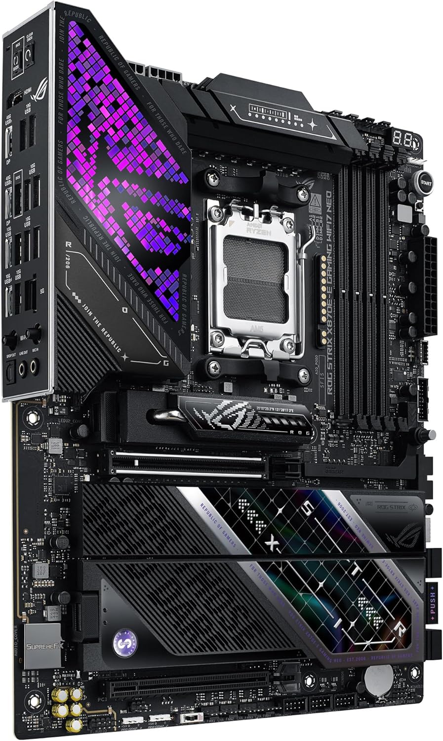 Motherboard ASUS ROG STRIX X870E-E GAMING WIFI7 NEO AMD AM5 ATX DDR5 PCIe 5.0 5x M.2 - Imagem 4