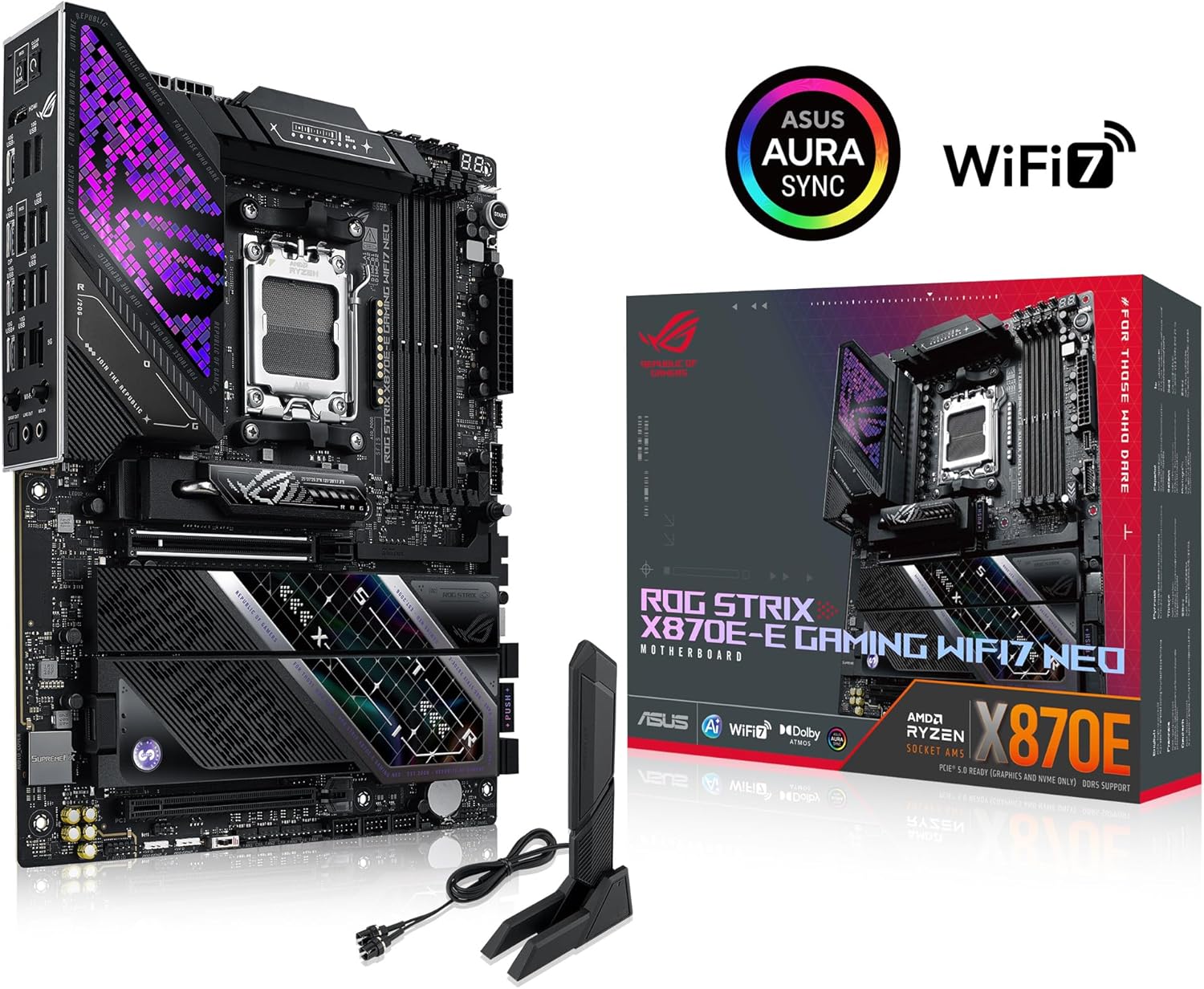 Motherboard ASUS ROG STRIX X870E-E GAMING WIFI7 NEO AMD AM5 ATX DDR5 PCIe 5.0 5x M.2 - Imagem 2