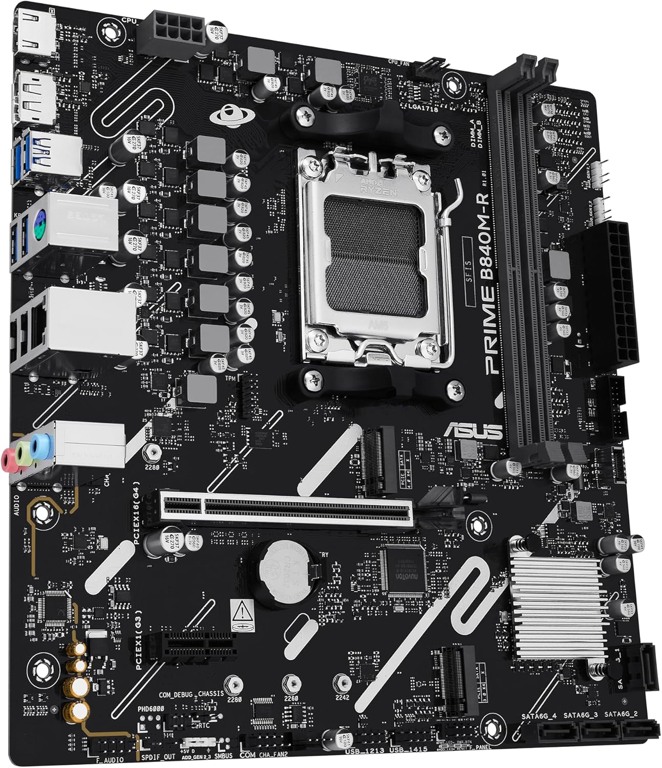 Motherboard ASUS B840 AMD mATX DDR5 HDMI DisplayPort PCIe 4.0 2x M.2 - Imagem 4