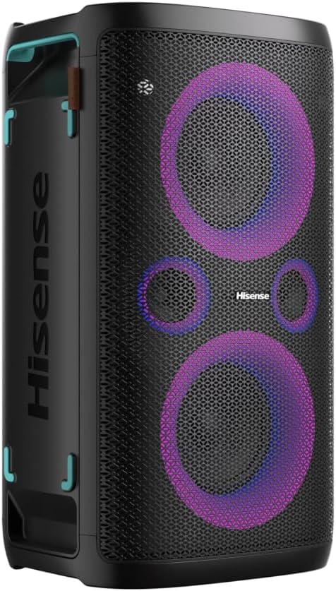 Coluna Hisense Party Storm PartyRocket Series 300W Bluetooth 5.0 IPX4 com Karaoke e Carregamento Sem Fios - Imagem 2