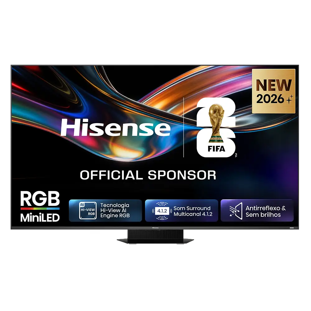 Televisão Hisense 75" Série UR9S RGB MiniLED Ultra HD AI 4K 180Hz WiFi Bluetooth