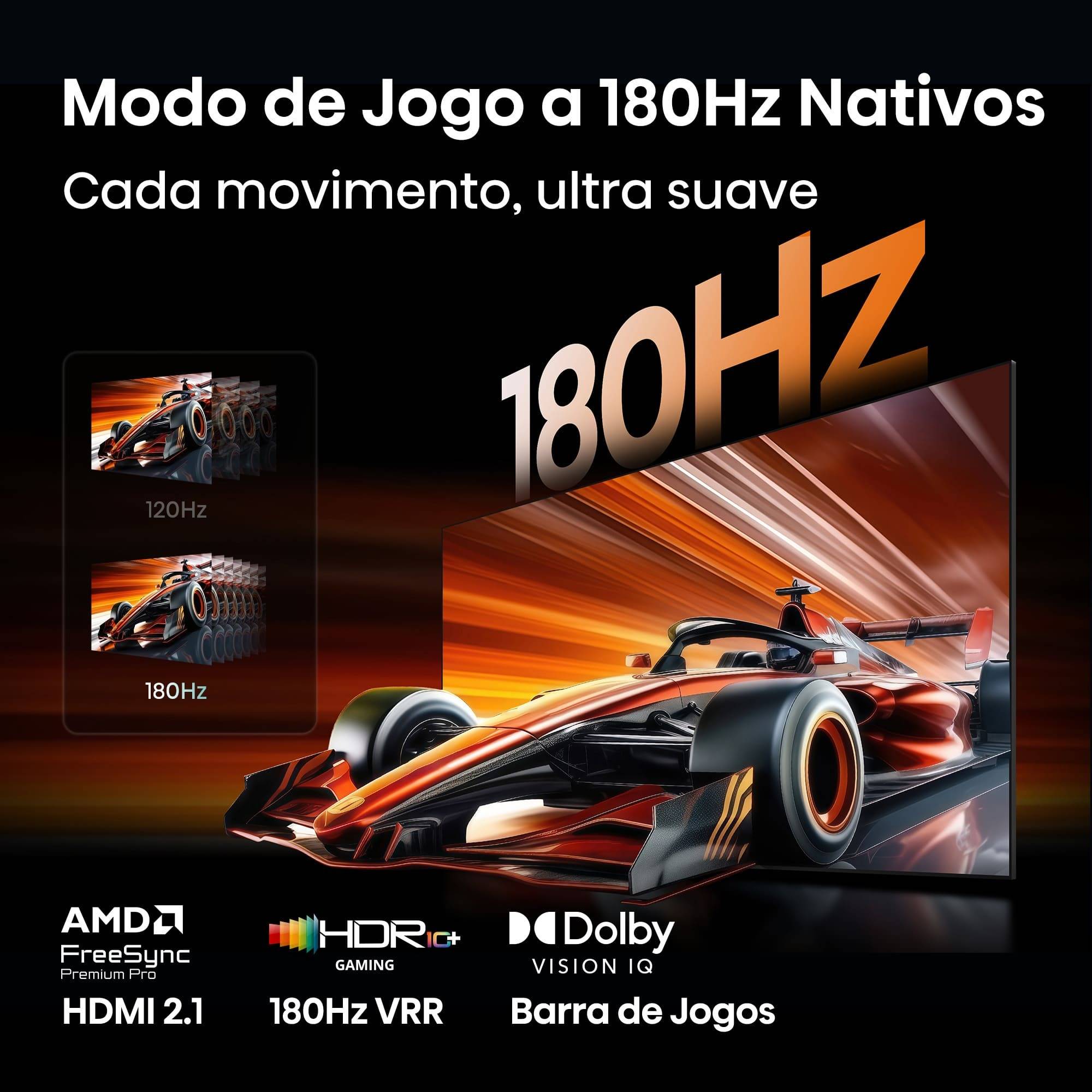 Televisão Hisense 75" Série UR9S RGB MiniLED Ultra HD AI 4K 180Hz WiFi Bluetooth - Imagem 8