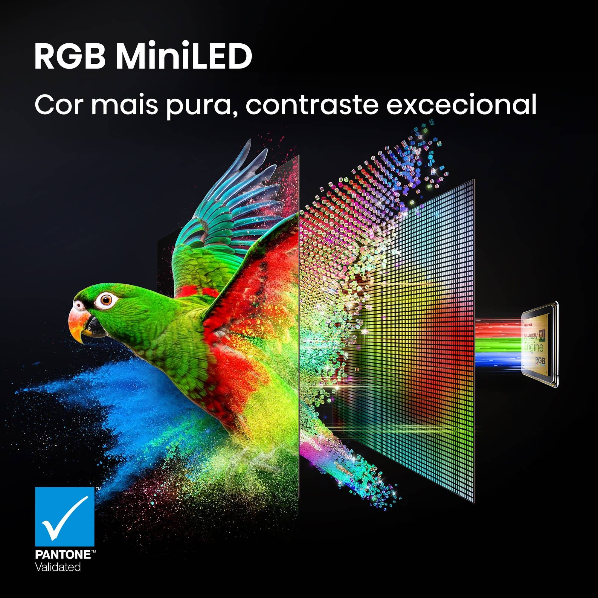 Televisão Hisense UR9S 85" Mini-LED Ultra HD 4K 180Hz AI Smart TV WiFi Bluetooth - Imagem 4