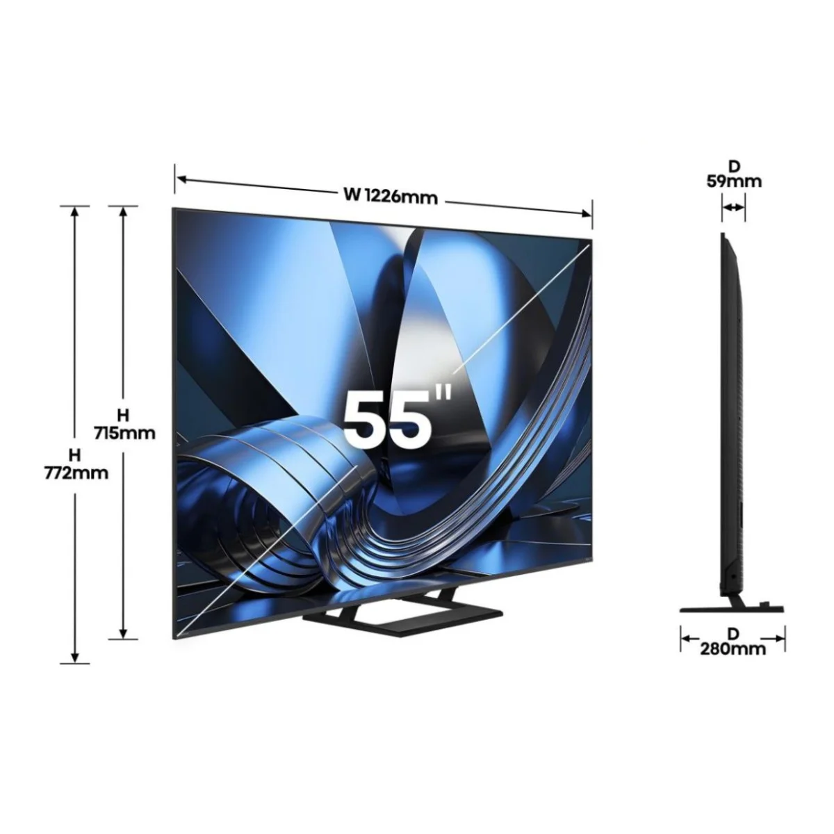 Smart TV HISENSE 55" MiniLED U7SE Ultra HD 4K 144Hz Wi-Fi Bluetooth HDMI USB - Imagem 5