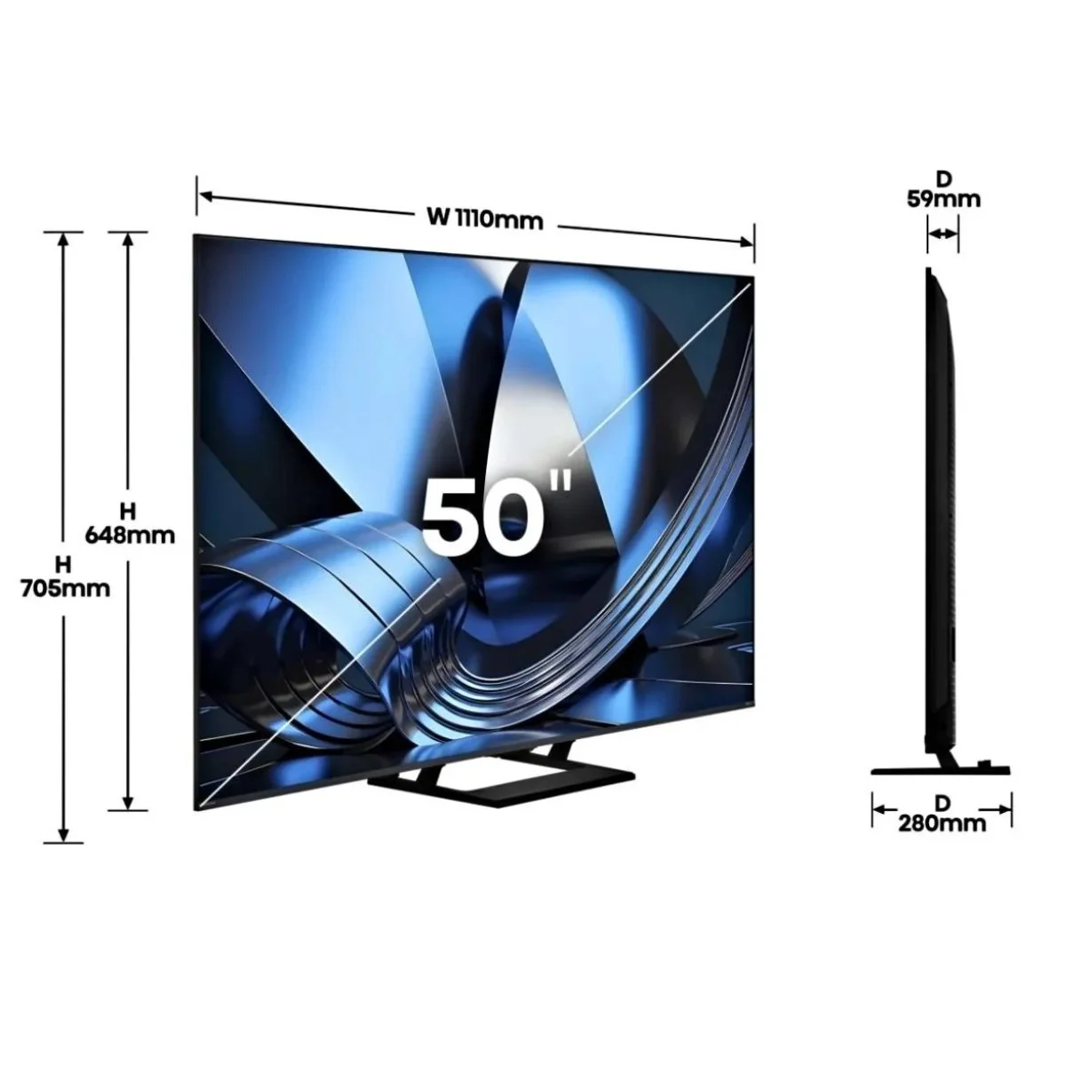 Smart TV Hisense 50" Série Mini-LED U7SE Ultra HD 4K 144Hz WiFi Bluetooth - Imagem 7