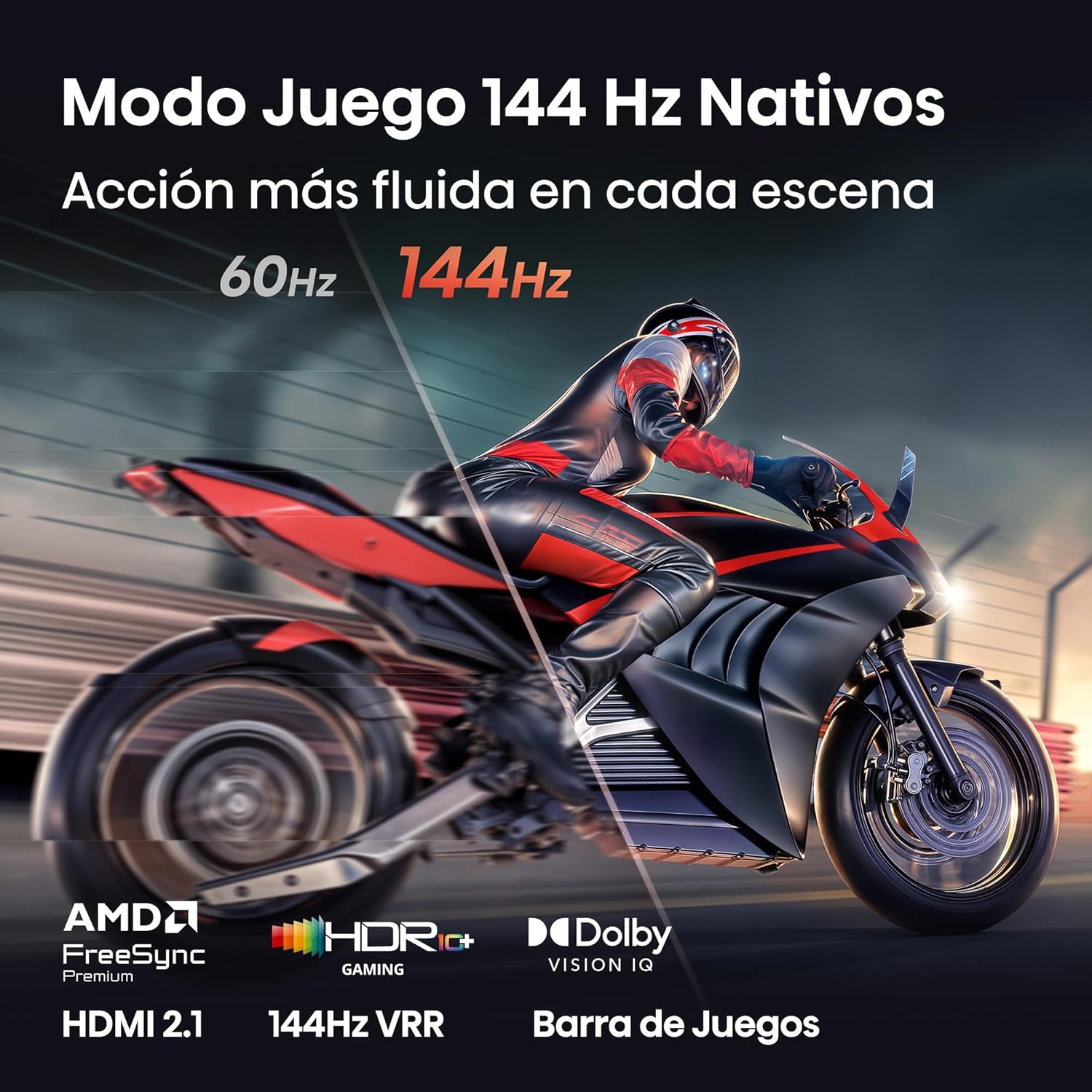 TV Hisense Série E8S 55" MiniLED QLED Ultra HD 4K 144Hz Smart TV WiFi Bluetooth - Imagem 5
