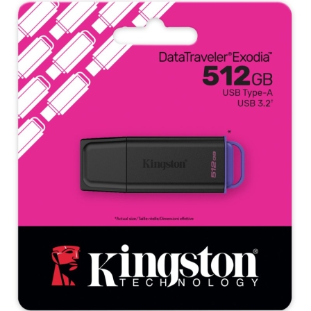 KINGSTON 512GB Portable USB 3.2 Gen 1 DataTraveler Exodia Black/Purple - Imagem 4