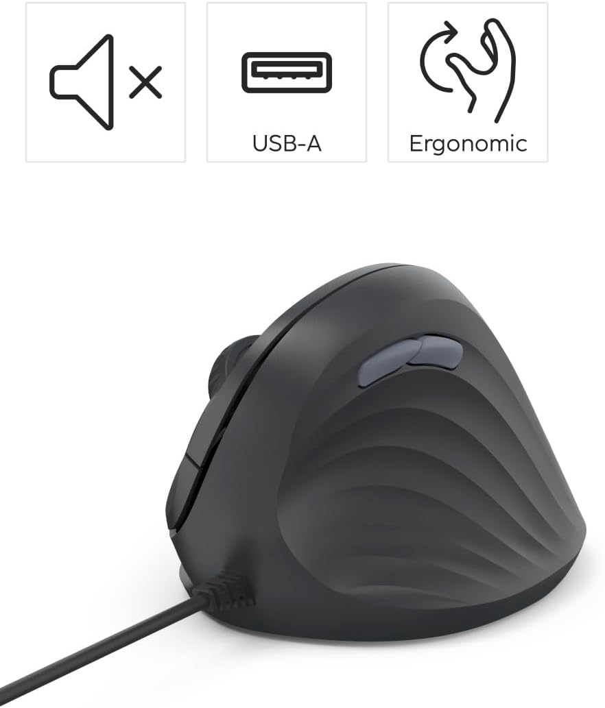 HAMA Ergo USB Mouse ECM-500R black Optical 7 Buttons black - Imagem 2