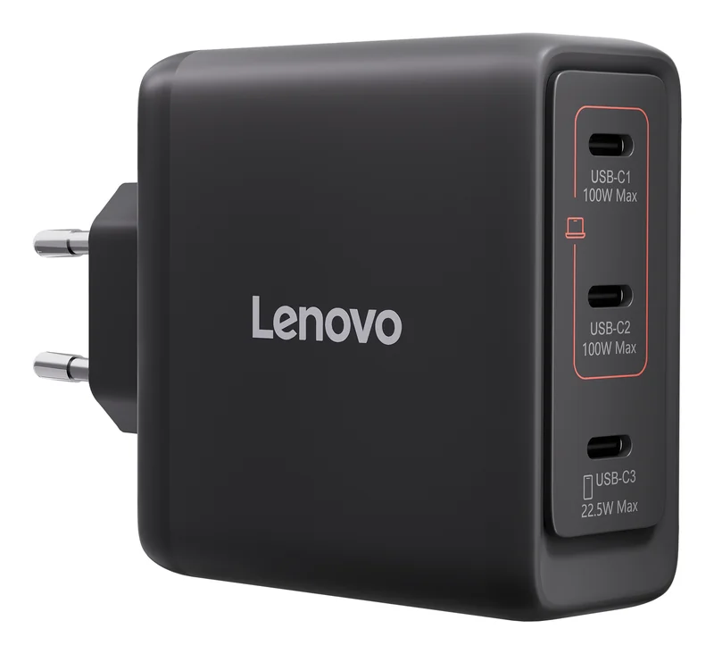 Carregador Lenovo Multi-port 100W GaN USB-C Preto - Imagem 1