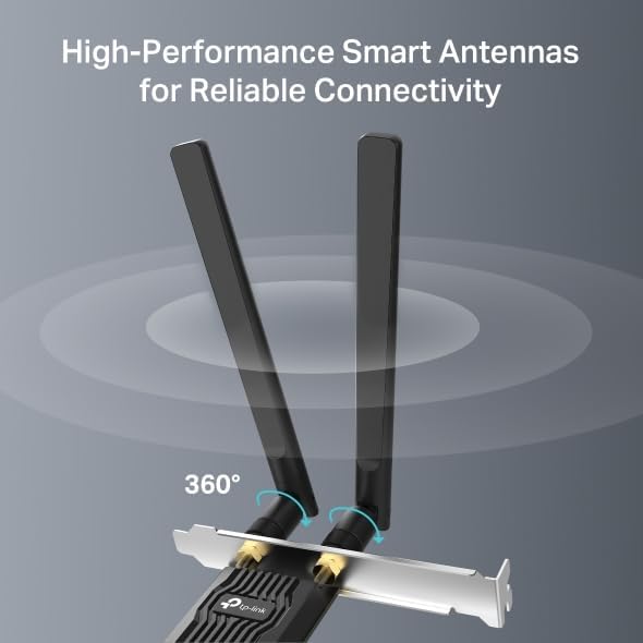 Adaptador de Rede TP-LINK TX10E Archer AX900 Wi-Fi 6 Bluetooth 5.3 PCI Express Dual Band 887 Mbps - Imagem 6