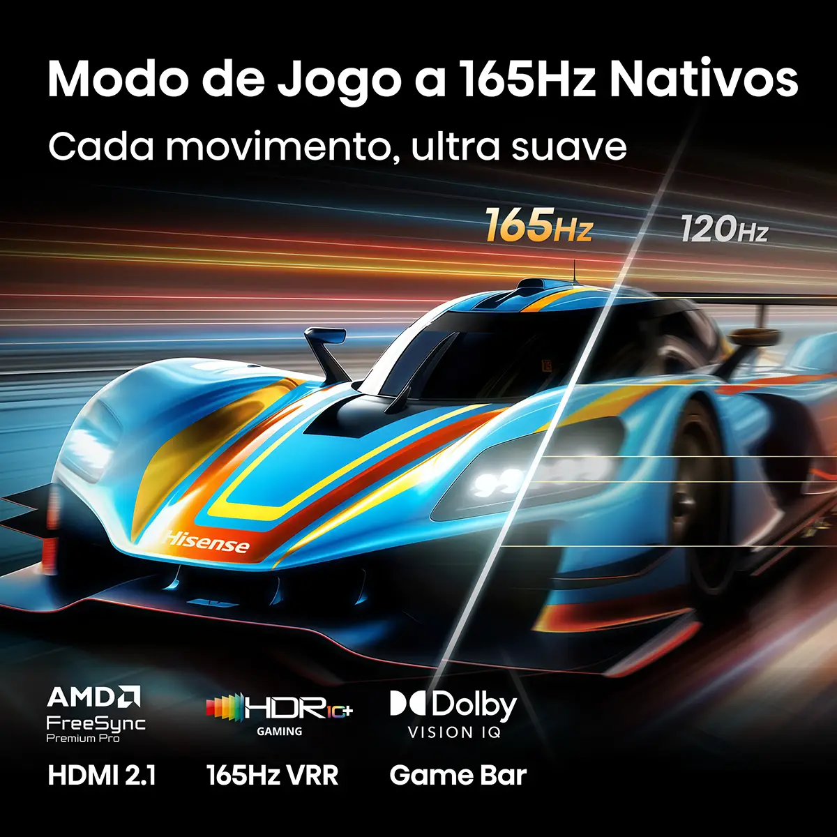 Smart TV Hisense 75" Serie U7S Pro Mini-LED QLED Ultra HD 4K 165Hz WiFi Bluetooth - Imagem 5