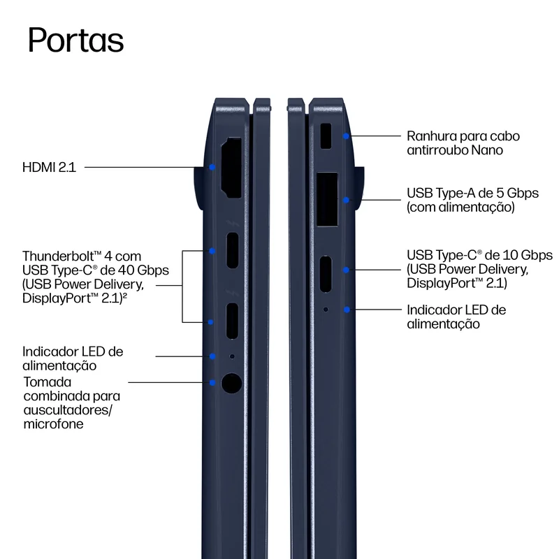 Portátil HP EliteBook X G2a 14" AMD Ryzen AI 7 PRO 450 32GB RAM 1TB SSD 2.8K OLED Windows 11 Pro - Imagem 4