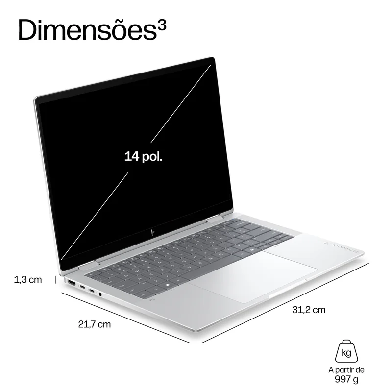 Portátil HP Elitebook X G2i 14 AI 14" WUXGA Intel Core Ultra 5 338H 32GB DDR5 1TB SSD Windows 11 Pro - Imagem 5