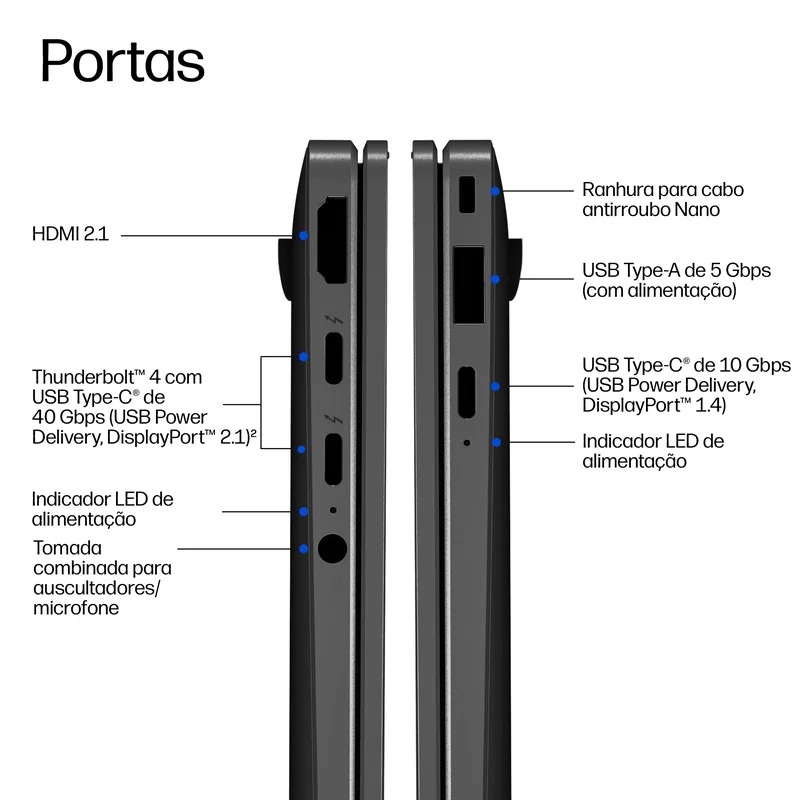 Portátil HP EliteBook X G2i 14 AI 14" Intel Core Ultra 7 356H 32GB 1TB SSD W11P - Imagem 4