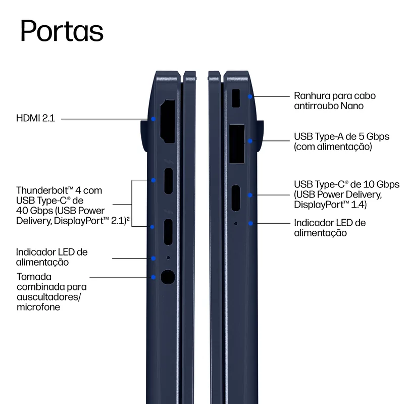 Portátil HP Elitebook X G2i 14 AI Intel Core Ultra 7 358H 32GB 1TB SSD 14" 2.8K OLED 5G W11 Pro - Imagem 4