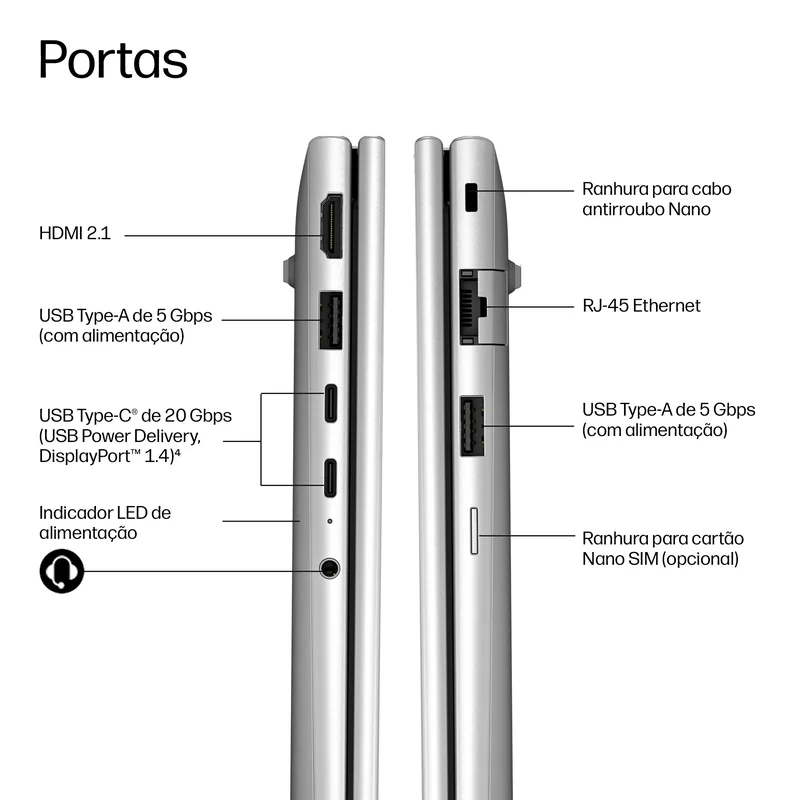 Portátil HP ProBook 4 G2i 14 AI 14" WUXGA Intel Core Ultra 7 356H 24GB 512GB SSD Windows 11 Pro - Imagem 8