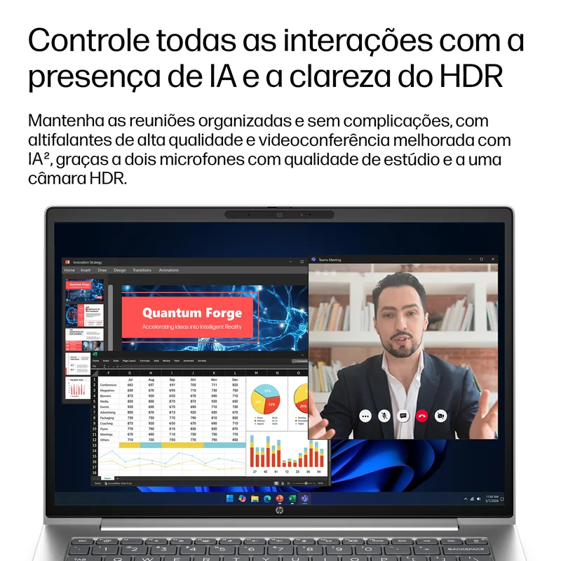 Portátil HP ProBook 4 G2a 14 AI 14" WUXGA AMD Ryzen 5 16GB 512GB SSD Windows 11 Pro - Imagem 6