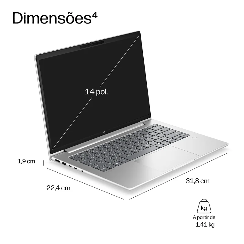 Portátil HP ProBook 4 G2a 14 AI AMD Ryzen 7 16GB 512GB SSD 14" WUXGA Windows 11 Pro - Imagem 5